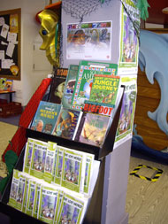 Lost World displays in the children's section of libraries in South Gloucestershire and Bristol.