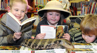 Children visiting St Austell Library in Cornwall made some interesting new friends during the launch of the Lost World Read.