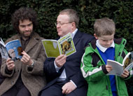 Simon with Andrew Kelly of Bristol Cultural Development Partnership and Max from New Oak Primary.
