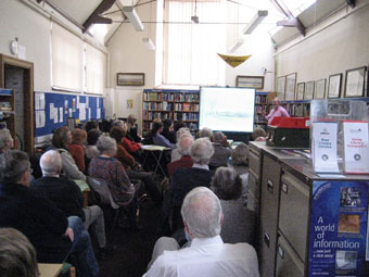 “Excellent.”  “Really enjoyed it.” “Very good – thanks so much for organising it.” “Absolutely fascinating.”  These were just a few of the comments made by people who attended ‘On board with Darwin’ at Exmouth library on 11 March during National Science and Engineering Week.  Over fifty people, four of them all the way from Dartmouth, enjoyed the introduction to Conrad Martens, by our partner from 'egenis' at Exeter University, Professor Steve Hughes.  Martens, one of the ship’s artists on the Beagle, had lived at Elm Cottage, Exmouth, the site of the present library, before setting off on his voyages. In Australia he is highly regarded as a watercolourist