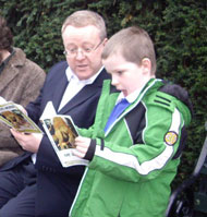 Andrew Kelly, Director of Bristol Cultural Development Partnership, with Max from New Oak Primary on launch day.